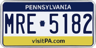 PA license plate MRE5182