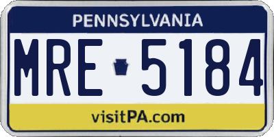 PA license plate MRE5184