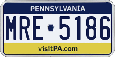 PA license plate MRE5186