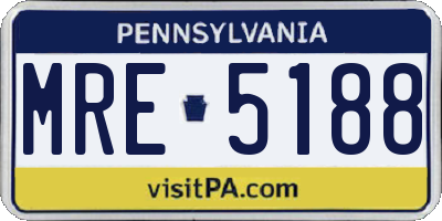 PA license plate MRE5188