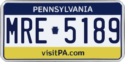 PA license plate MRE5189