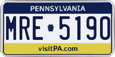 PA license plate MRE5190