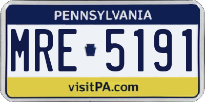 PA license plate MRE5191