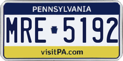 PA license plate MRE5192