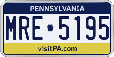 PA license plate MRE5195