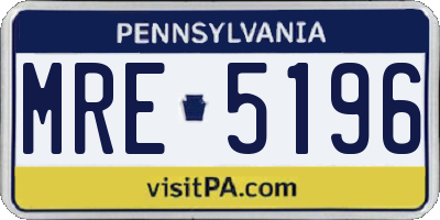 PA license plate MRE5196