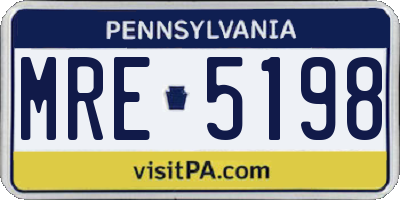 PA license plate MRE5198