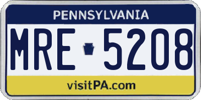 PA license plate MRE5208