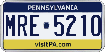 PA license plate MRE5210
