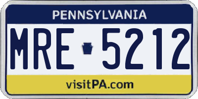 PA license plate MRE5212