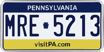 PA license plate MRE5213
