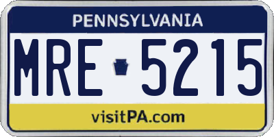 PA license plate MRE5215