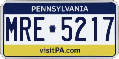 PA license plate MRE5217
