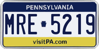 PA license plate MRE5219