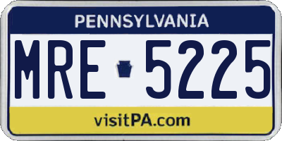 PA license plate MRE5225