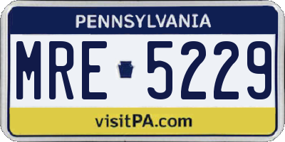 PA license plate MRE5229