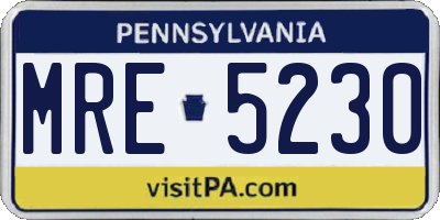 PA license plate MRE5230