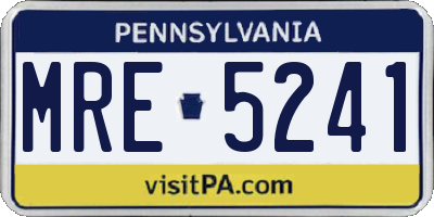 PA license plate MRE5241