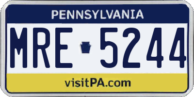 PA license plate MRE5244