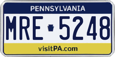 PA license plate MRE5248