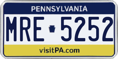 PA license plate MRE5252
