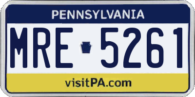PA license plate MRE5261