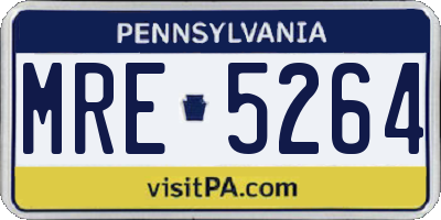 PA license plate MRE5264