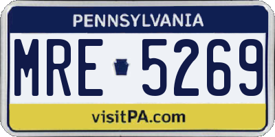 PA license plate MRE5269