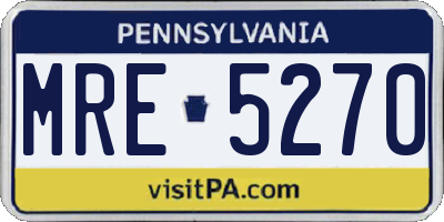 PA license plate MRE5270