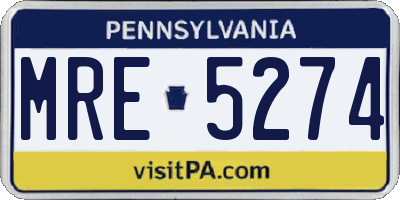 PA license plate MRE5274