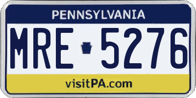 PA license plate MRE5276