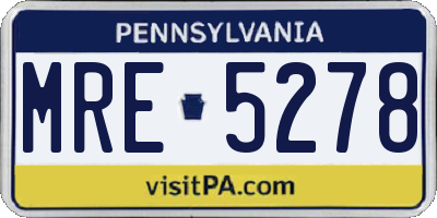 PA license plate MRE5278