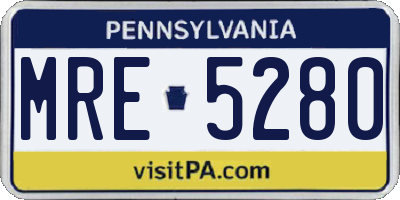PA license plate MRE5280