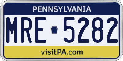PA license plate MRE5282