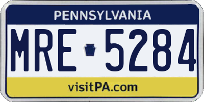 PA license plate MRE5284