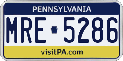 PA license plate MRE5286