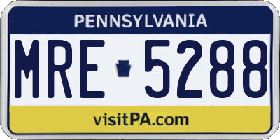 PA license plate MRE5288