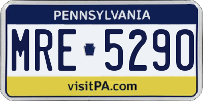 PA license plate MRE5290