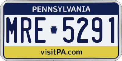 PA license plate MRE5291