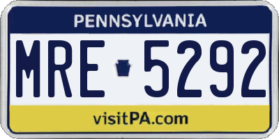 PA license plate MRE5292