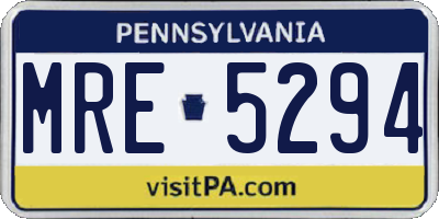 PA license plate MRE5294