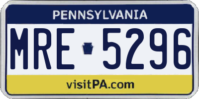 PA license plate MRE5296