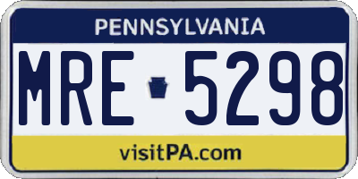 PA license plate MRE5298