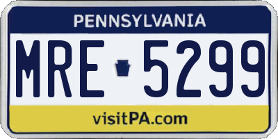 PA license plate MRE5299