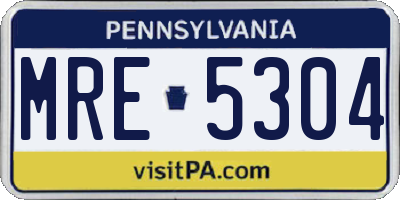 PA license plate MRE5304