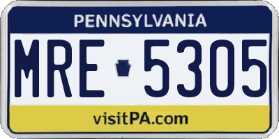 PA license plate MRE5305