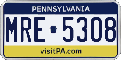 PA license plate MRE5308