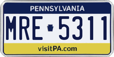 PA license plate MRE5311