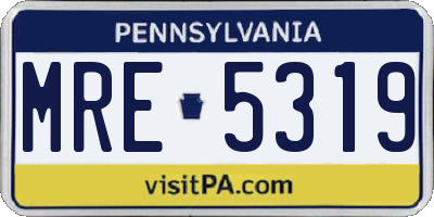 PA license plate MRE5319