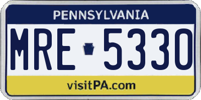 PA license plate MRE5330